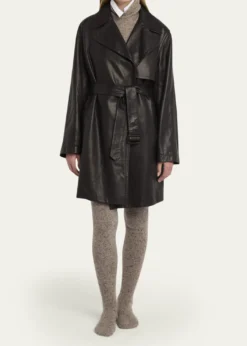 THE ROWSiempra Leather Wrap Trench Coat