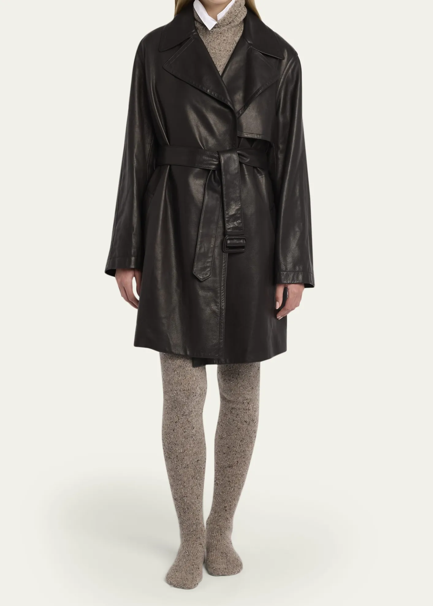 THE ROWSiempra Leather Wrap Trench Coat