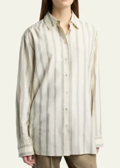 THE ROWSisilia Striped Button-Down Silk Shirt