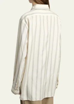 THE ROWSisilia Striped Button-Down Silk Shirt