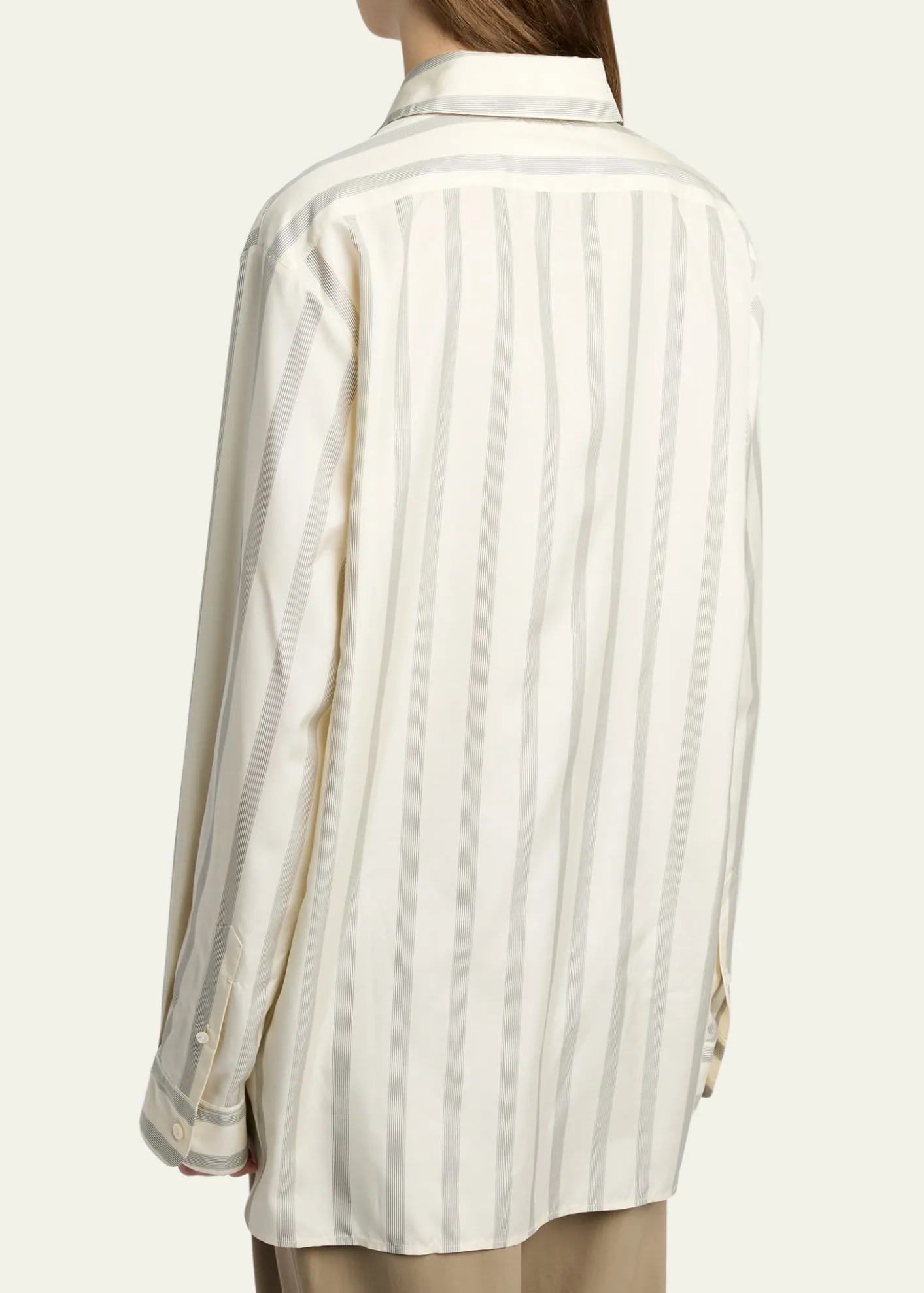 THE ROWSisilia Striped Button-Down Silk Shirt