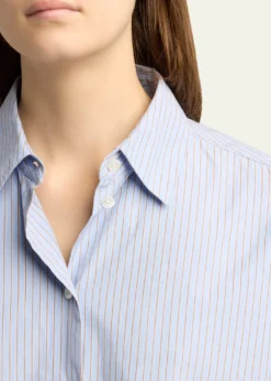 THE ROWSisilia Striped Cotton Poplin Button-Front Shirt
