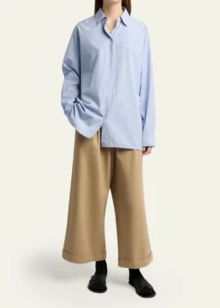 THE ROWSisilia Striped Cotton Poplin Button-Front Shirt