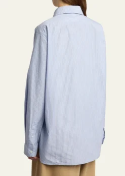 THE ROWSisilia Striped Cotton Poplin Button-Front Shirt
