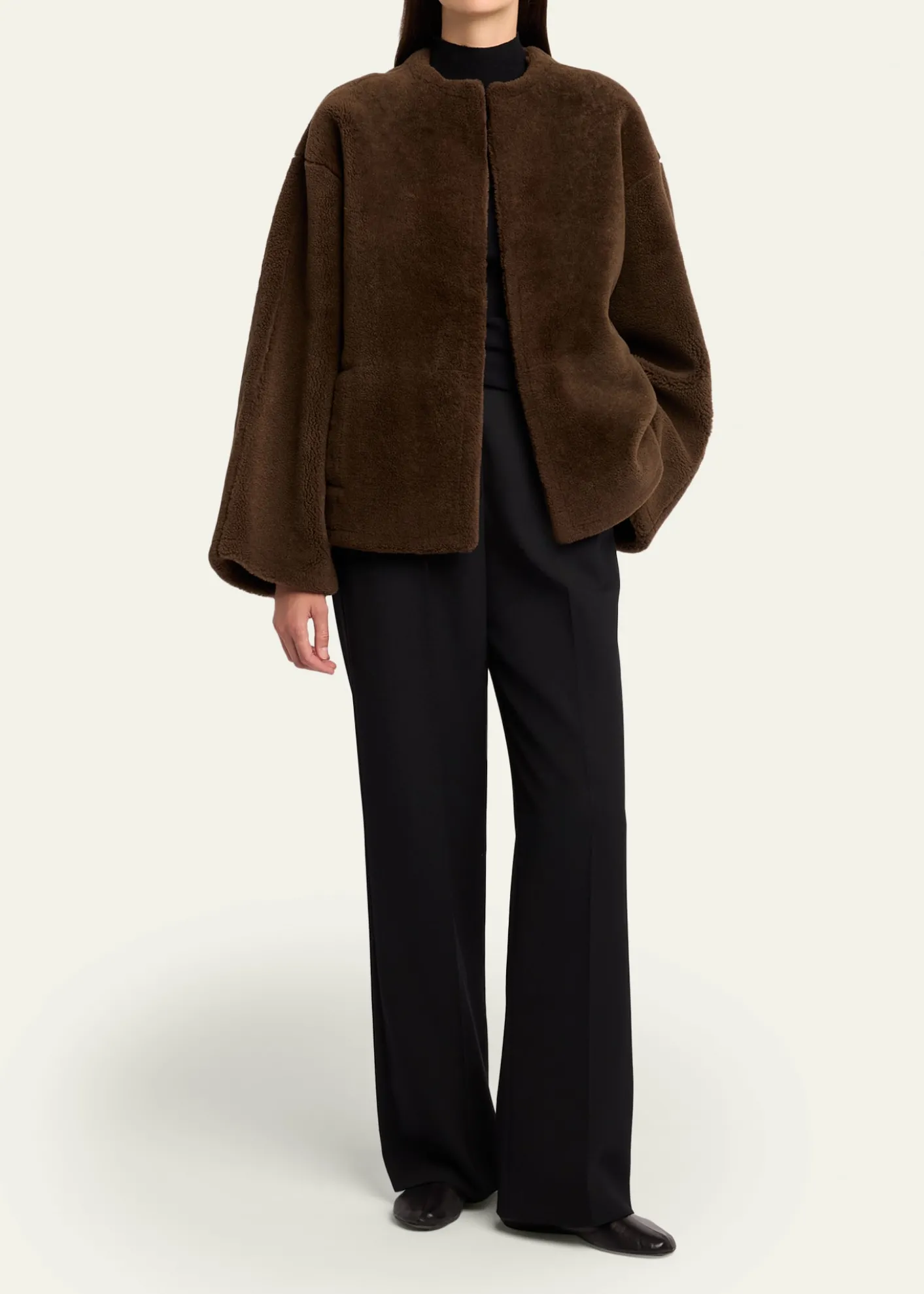 THE ROWValorin Lamb Shearling Collarless Jacket