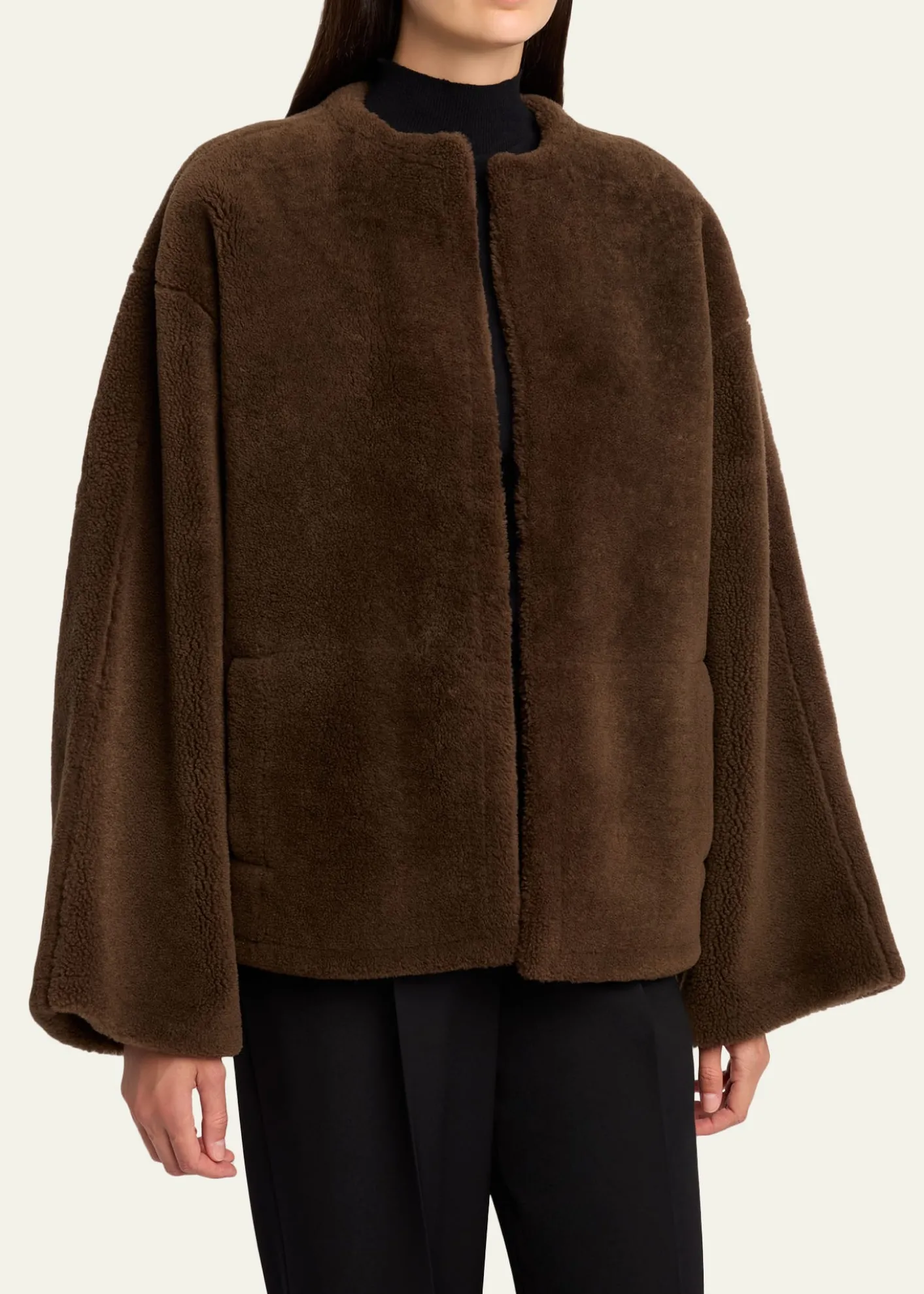THE ROWValorin Lamb Shearling Collarless Jacket