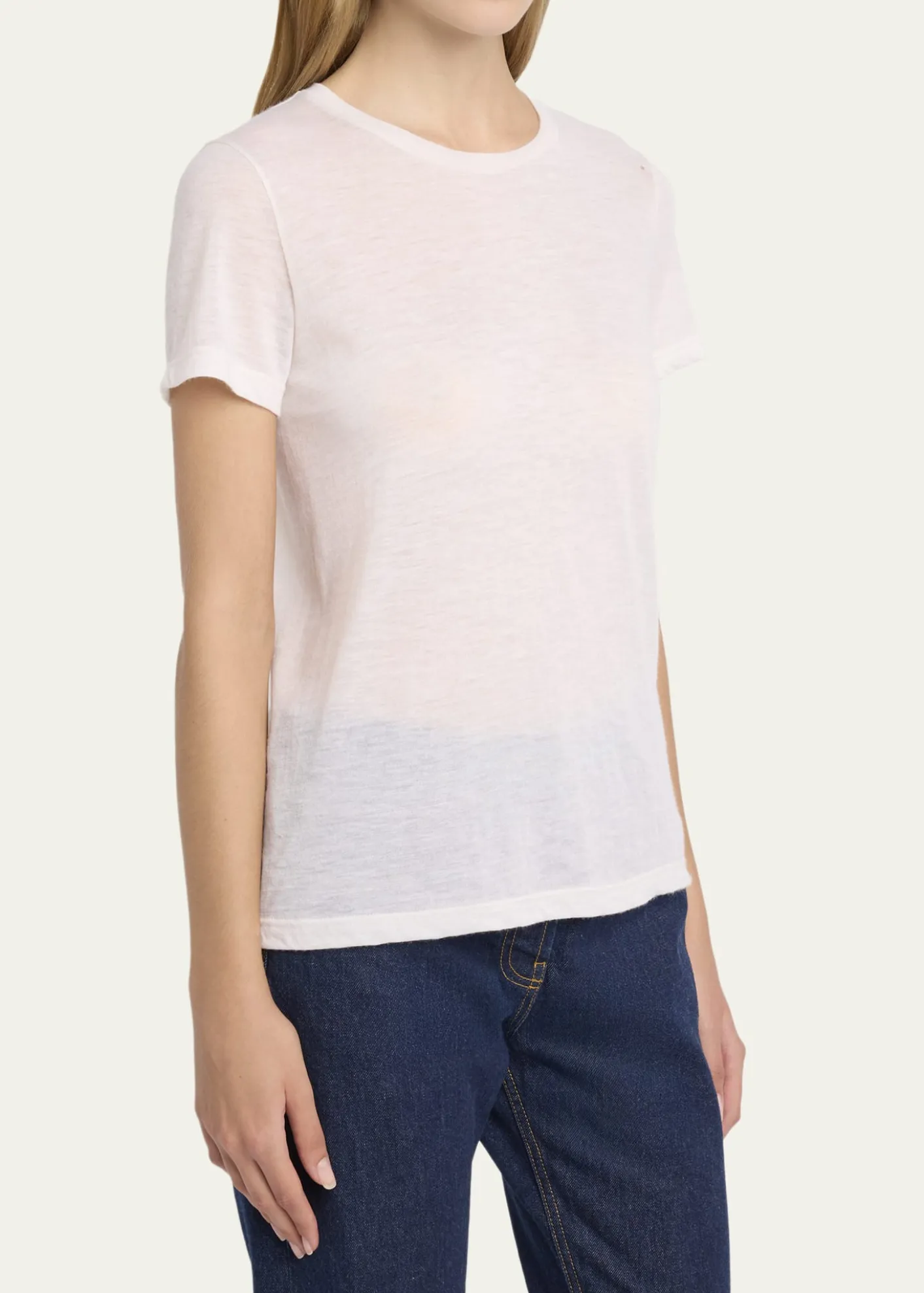 THE ROWWesler Heathered Cashmere Short-Sleeve T-Shirt