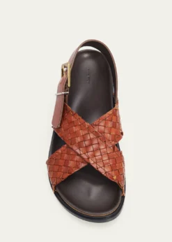 THE ROWWoven Leather Buckle Sandals
