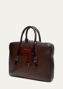 THIS ITEM IS NOT AVAILABLE.SantoniMen's Embossed Leather Computer Briefcase