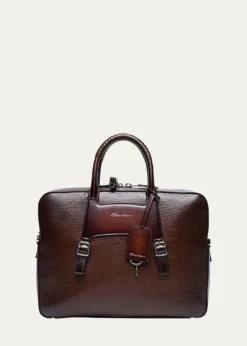 THIS ITEM IS NOT AVAILABLE.SantoniMen's Embossed Leather Computer Briefcase