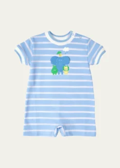THIS ITEM IS NOT AVAILABLE.Florence EisemanBoy's Elephant & Friends Stripe Knit Shortall, Size 3M-24M