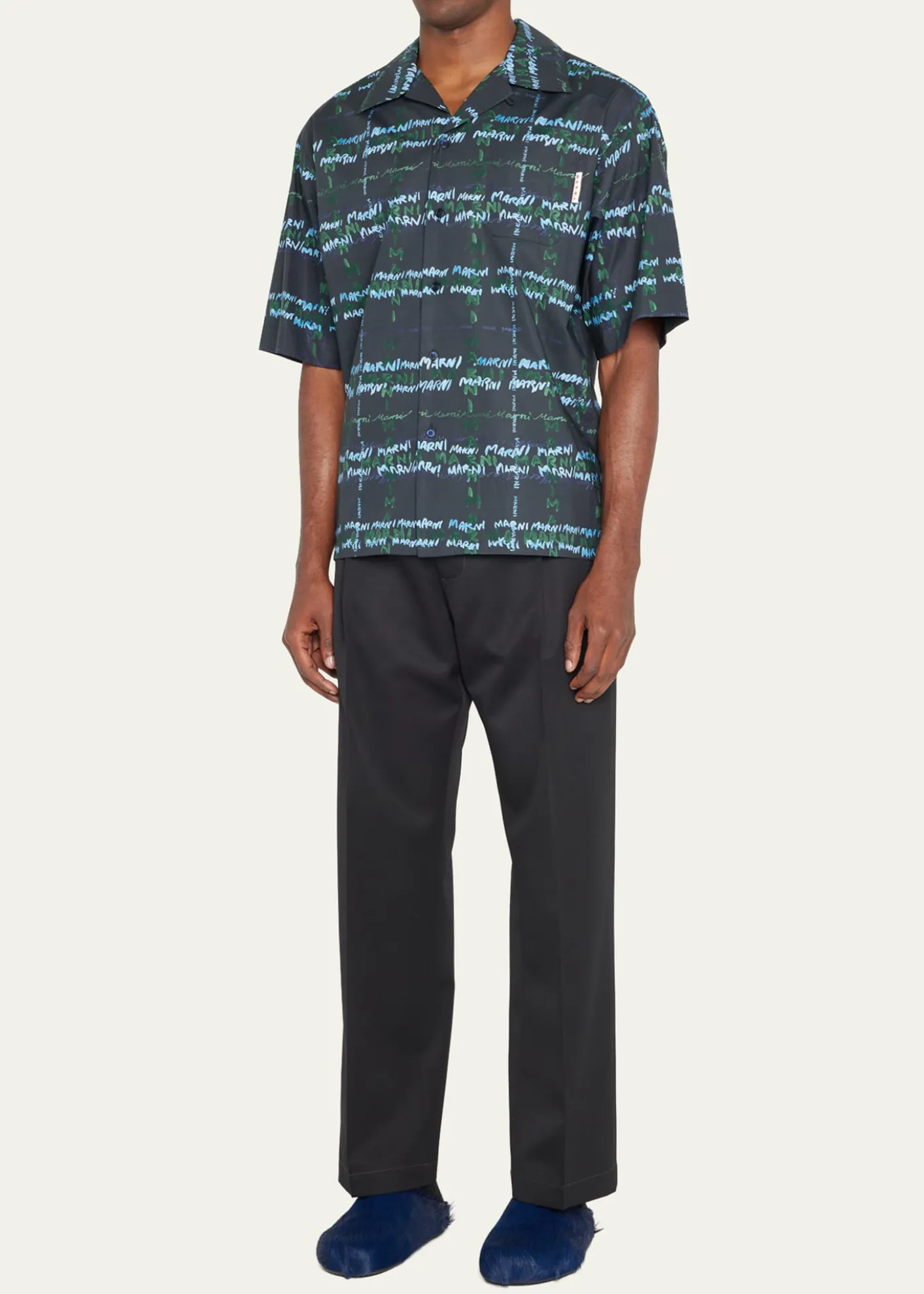 THIS ITEM IS NOT AVAILABLE.MarniMen's Fussbett Calf Hair Sabot Mules