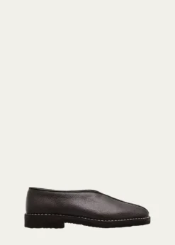 THIS ITEM IS NOT AVAILABLE.LEMAIREMen's Piped Crepe Leather Slippers
