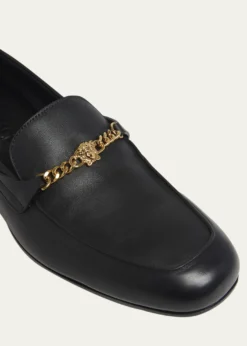 THIS ITEM IS NOT AVAILABLE.VersaceMen's Leather Medusa-Chain Loafers