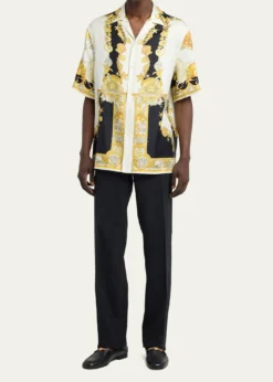 THIS ITEM IS NOT AVAILABLE.VersaceMen's Leather Medusa-Chain Loafers