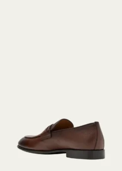 THIS ITEM IS NOT AVAILABLE.FerragamoMen's Desio Gancio Ornament Grained Leather Penny Loafers