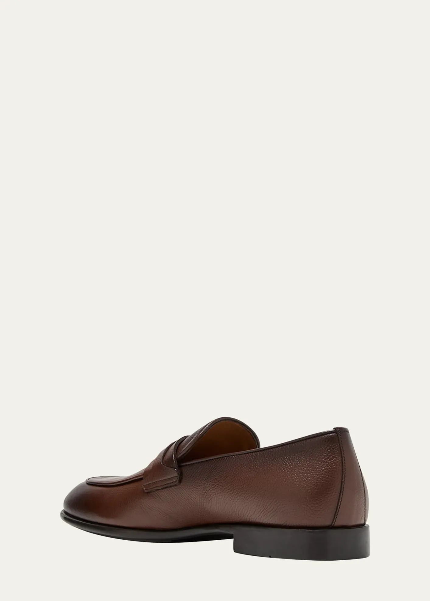 THIS ITEM IS NOT AVAILABLE.FerragamoMen's Desio Gancio Ornament Grained Leather Penny Loafers