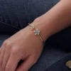 THIS ITEM IS NOT AVAILABLE.Sara Weinstock18K Two-Tone Gold Queen Bee Diamond Partial Flower And Bee Open Bangle Cuff