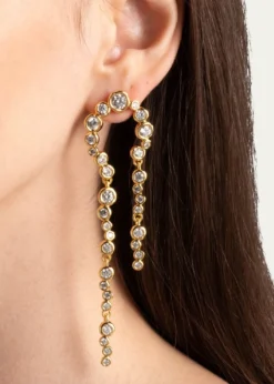 THIS ITEM IS NOT AVAILABLE.Alexis BittarAsterales Gold CZ Arched Long Earrings