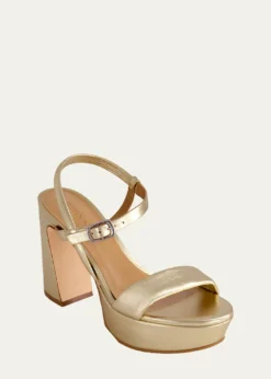 THIS ITEM IS NOT AVAILABLE.BernardoMetallic Ankle-Strap Platform Sandals