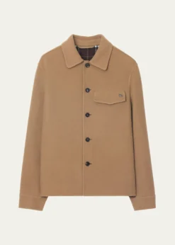 THIS ITEM IS NOT AVAILABLE.BurberryMen's Wool EKD-Pocket Overshirt