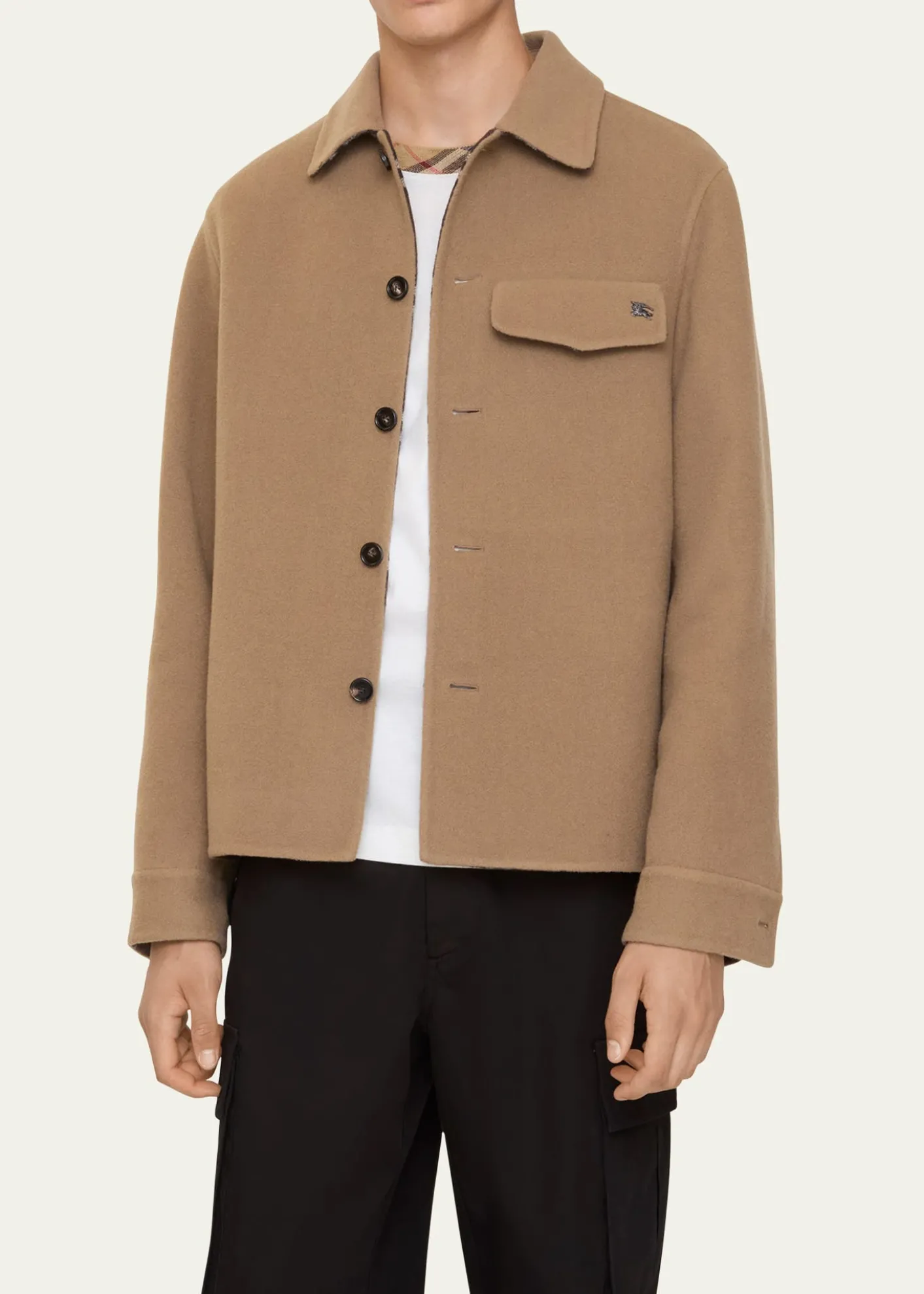THIS ITEM IS NOT AVAILABLE.BurberryMen's Wool EKD-Pocket Overshirt