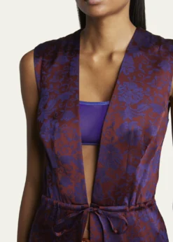 THIS ITEM IS NOT AVAILABLE.Dries Van NotenRomina Floral Drawstring Sleeveless Coat