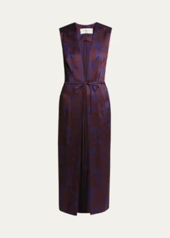 THIS ITEM IS NOT AVAILABLE.Dries Van NotenRomina Floral Drawstring Sleeveless Coat