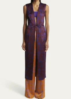 THIS ITEM IS NOT AVAILABLE.Dries Van NotenRomina Floral Drawstring Sleeveless Coat