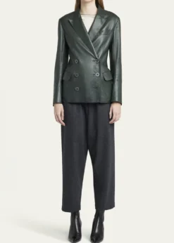 THIS ITEM IS NOT AVAILABLE.Giorgio ArmaniTailored Leather Blazer Jacket