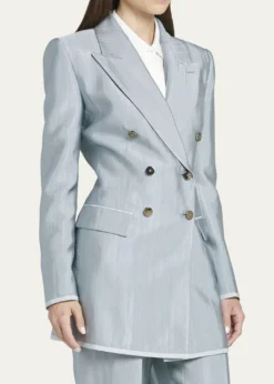 THIS ITEM IS NOT AVAILABLE.Giorgio ArmaniTextured Viscose Double-Breasted Blazer