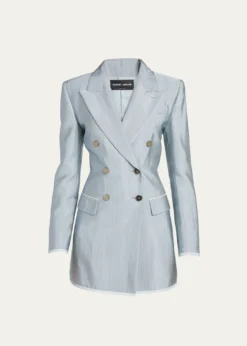 THIS ITEM IS NOT AVAILABLE.Giorgio ArmaniTextured Viscose Double-Breasted Blazer