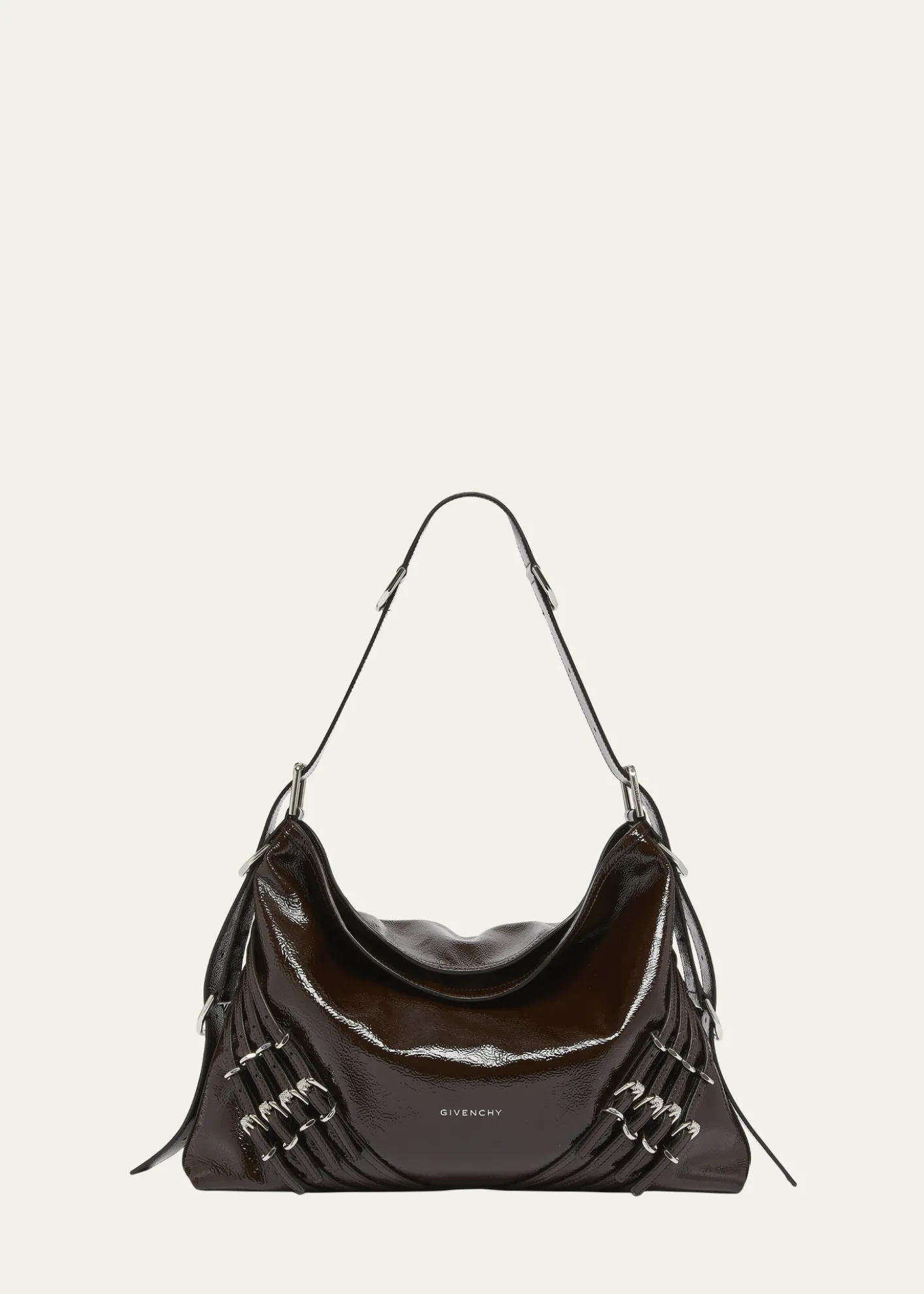 THIS ITEM IS NOT AVAILABLE.GivenchyVoyou Medium Buckle Shoulder Bag in Shiny Leather