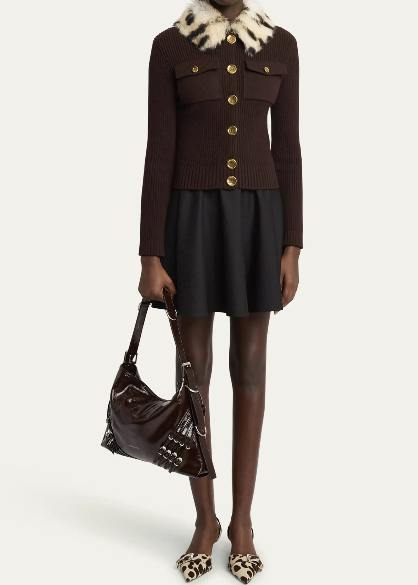 THIS ITEM IS NOT AVAILABLE.GivenchyVoyou Medium Buckle Shoulder Bag in Shiny Leather