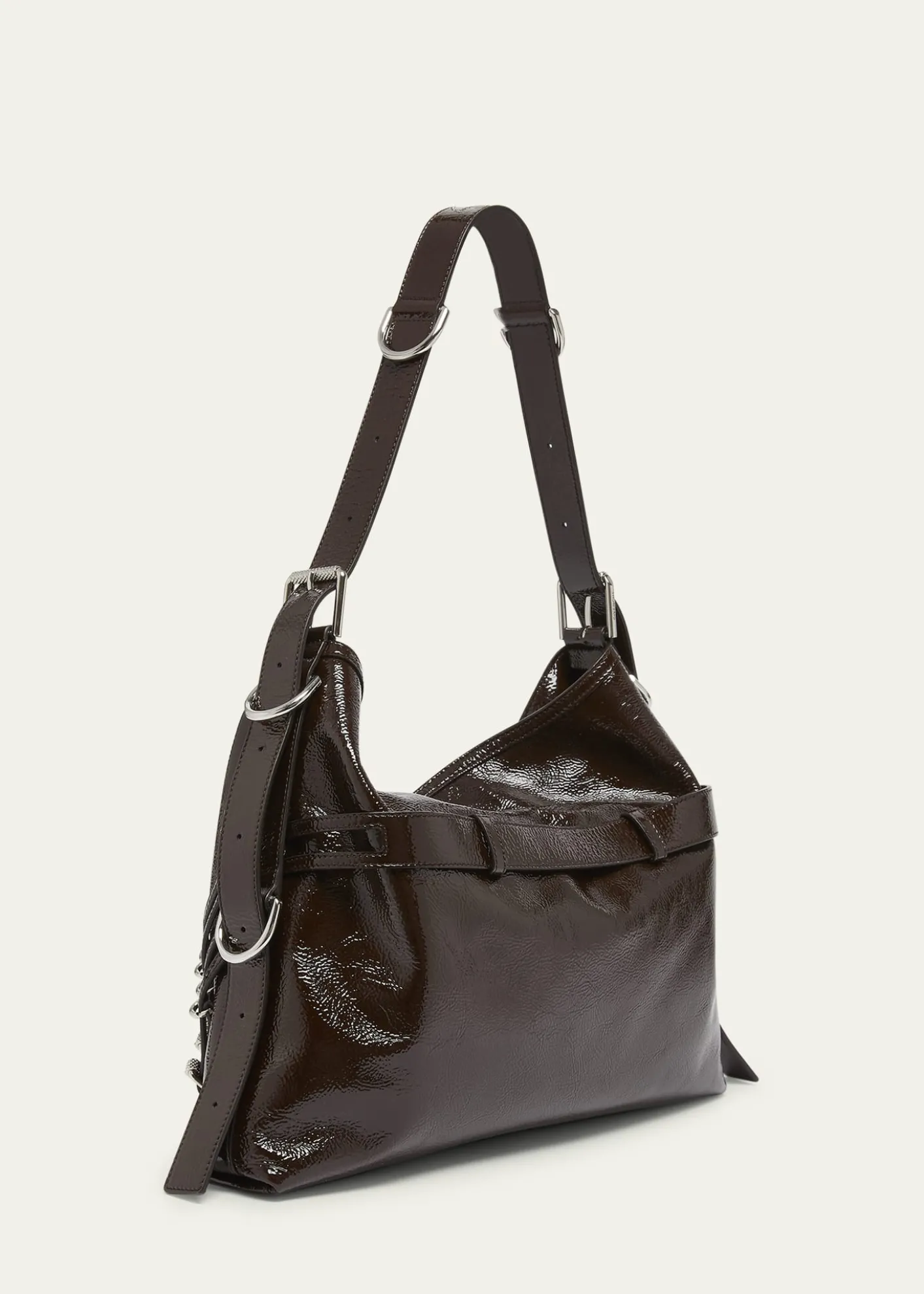 THIS ITEM IS NOT AVAILABLE.GivenchyVoyou Medium Buckle Shoulder Bag in Shiny Leather