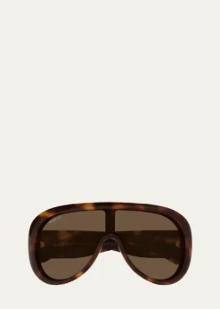 THIS ITEM IS NOT AVAILABLE.Gucci99mm Acetate Shield Sunglasses