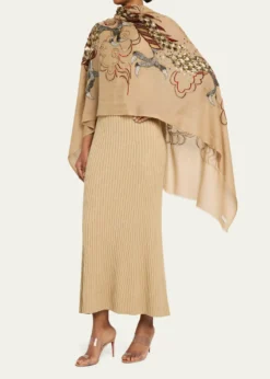 THIS ITEM IS NOT AVAILABLE.Janavi IndiaDragons Legacy Embroidered Cashmere Wrap