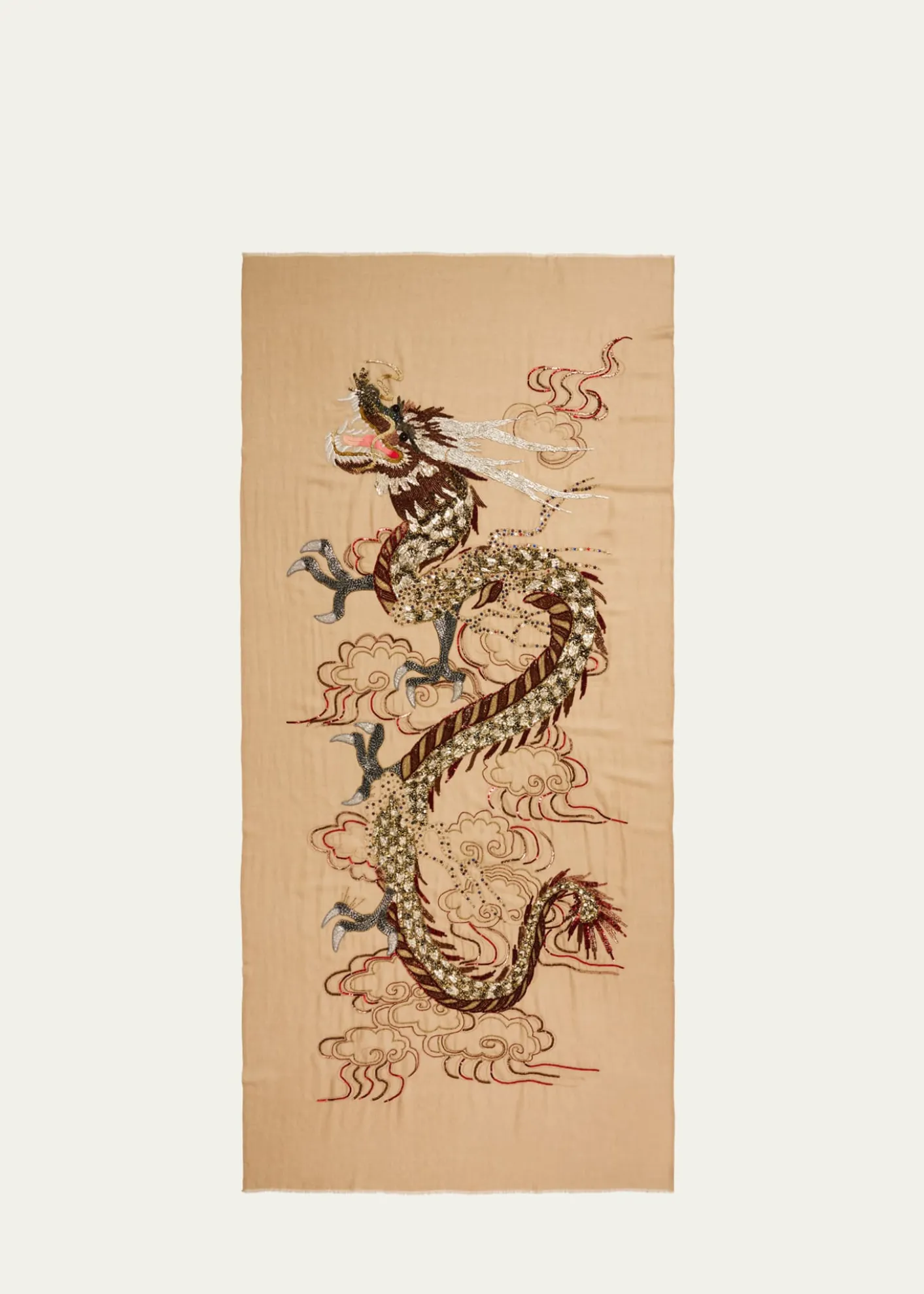 THIS ITEM IS NOT AVAILABLE.Janavi IndiaDragons Legacy Embroidered Cashmere Wrap