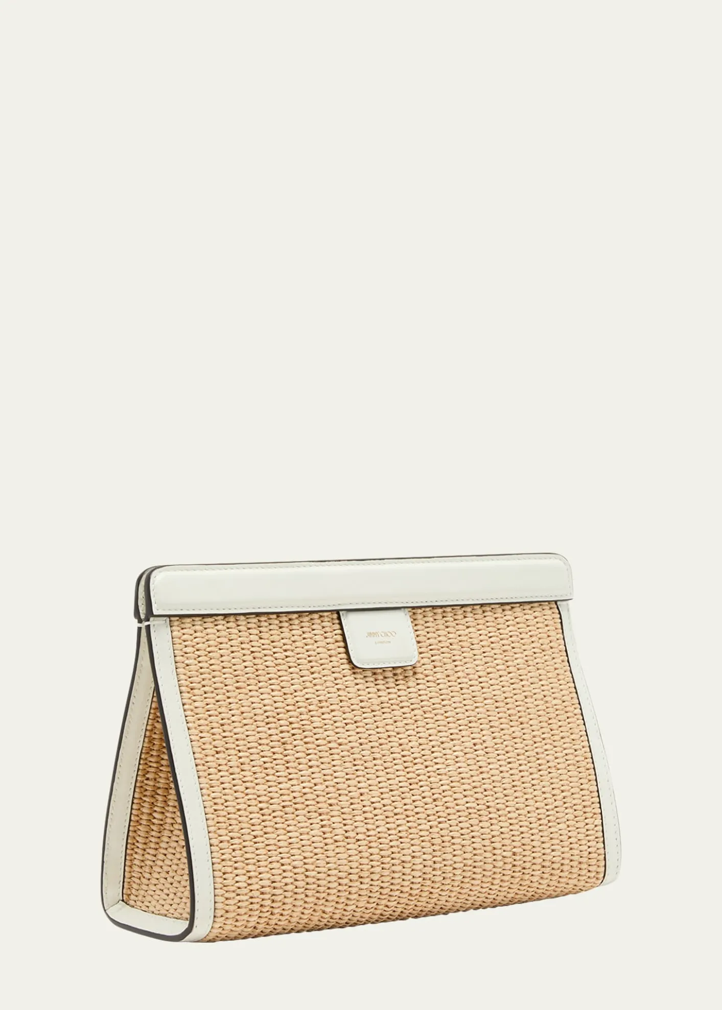 THIS ITEM IS NOT AVAILABLE.Jimmy ChooAvenue Logo Raffia Clutch Bag