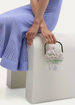 THIS ITEM IS NOT AVAILABLE.Judith Leiber CoutureBasket of Roses Blush Bouquet Top-Handle Bag