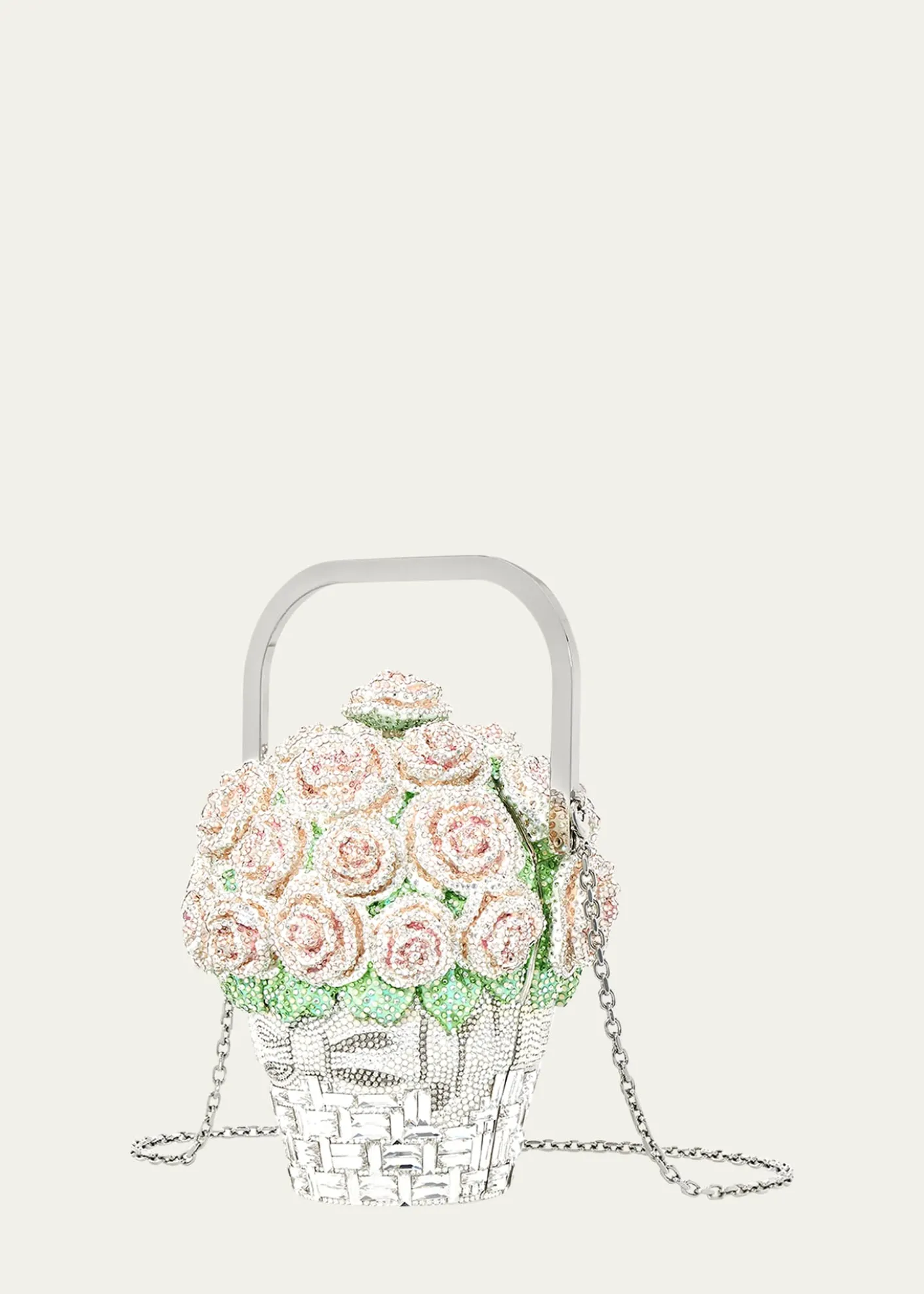 THIS ITEM IS NOT AVAILABLE.Judith Leiber CoutureBasket of Roses Blush Bouquet Top-Handle Bag