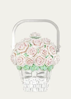 THIS ITEM IS NOT AVAILABLE.Judith Leiber CoutureBasket of Roses Blush Bouquet Top-Handle Bag