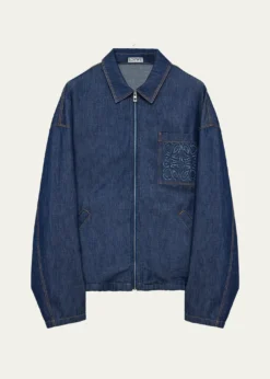 THIS ITEM IS NOT AVAILABLE.LoeweMen's Denim Zip-Front Jacket