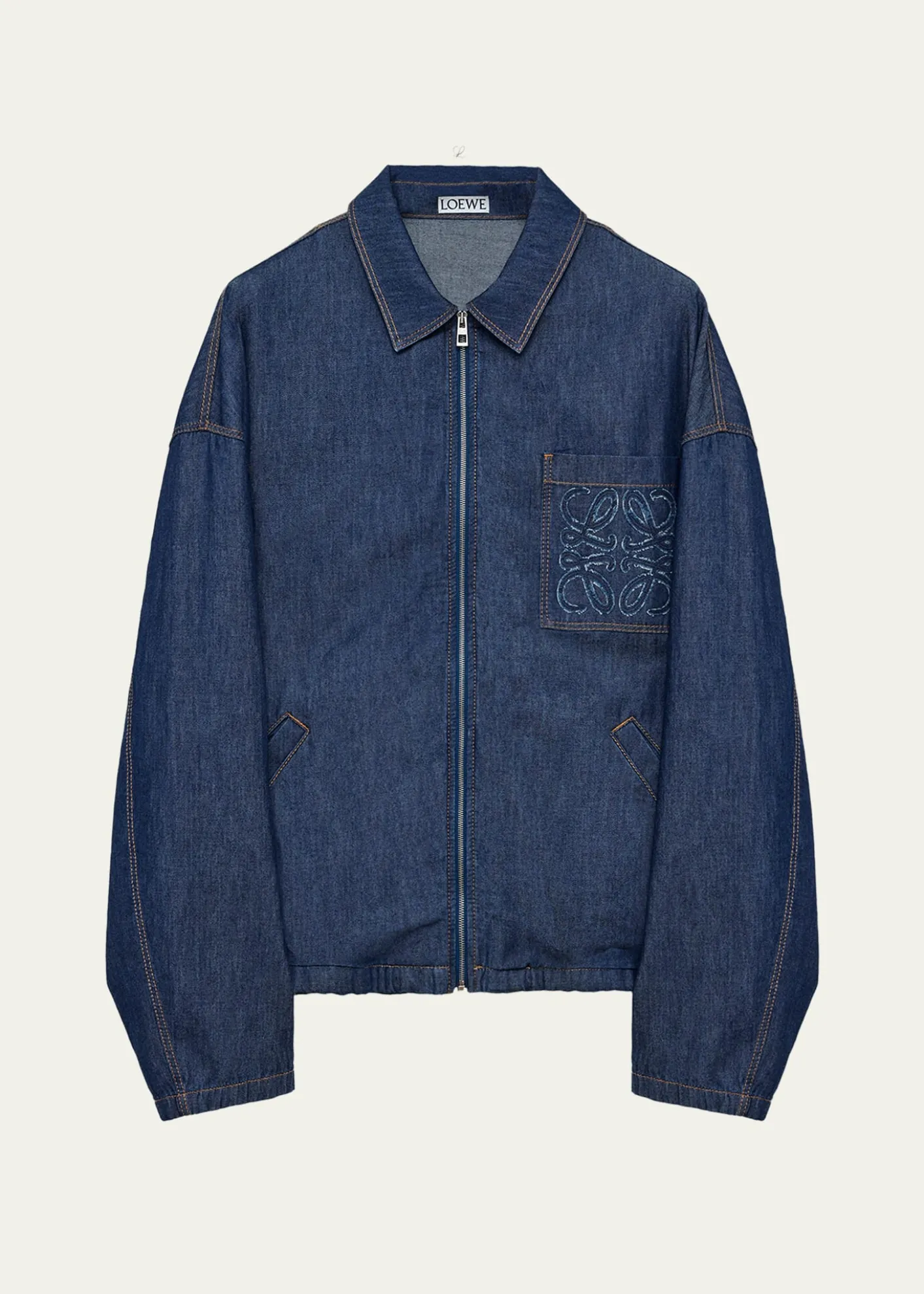 THIS ITEM IS NOT AVAILABLE.LoeweMen's Denim Zip-Front Jacket