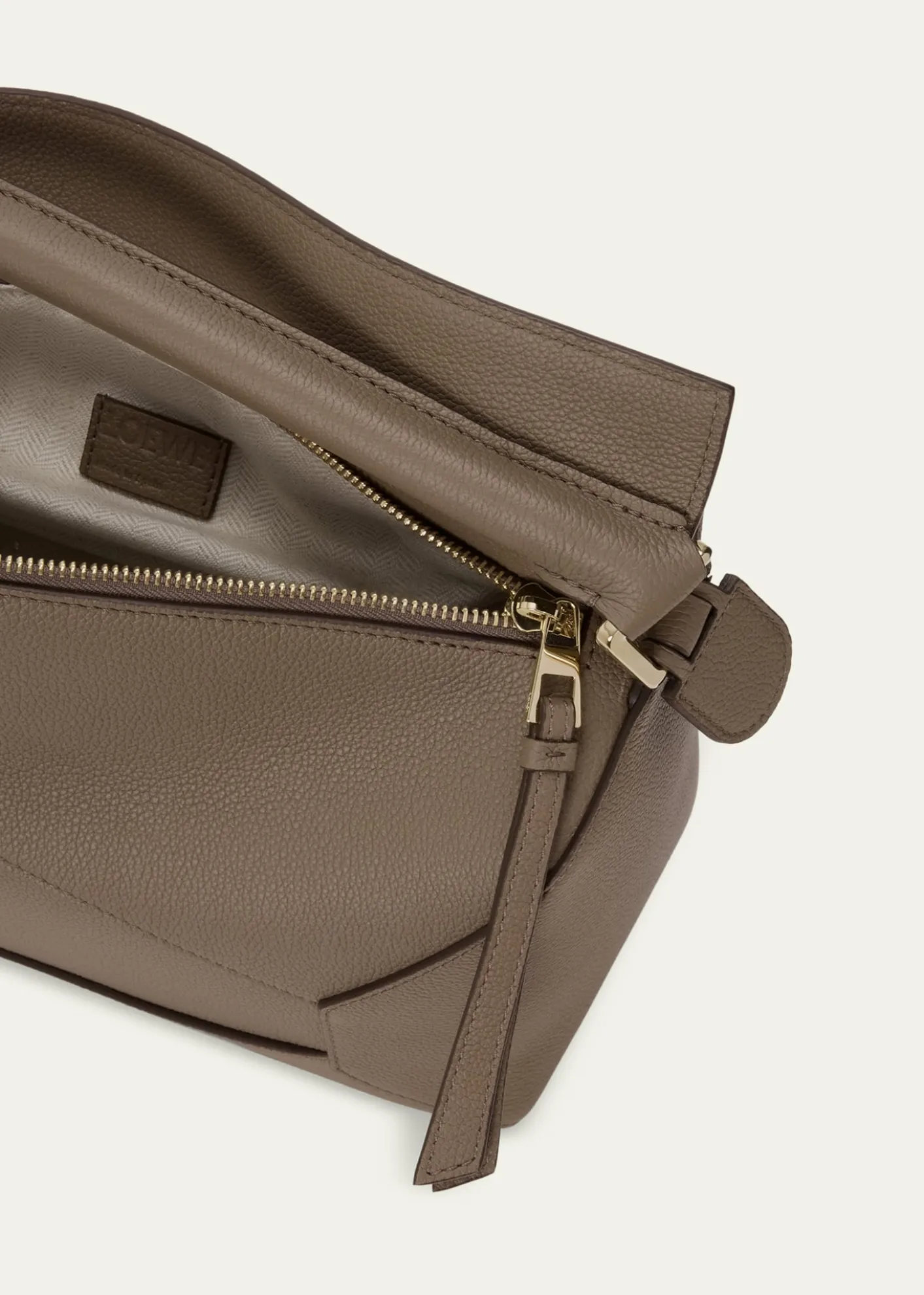THIS ITEM IS NOT AVAILABLE.LoewePuzzle Edge Top-Handle Bag in Leather