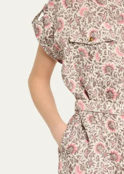 THIS ITEM IS NOT AVAILABLE.Loro PianaIdris Riserva San Nicolo Twill Belted Mini Shirtdress