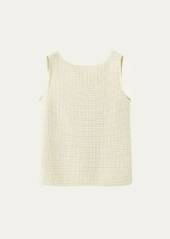 THIS ITEM IS NOT AVAILABLE.Loro PianaLonar Cotton Crochet Knit Sleeveless Top