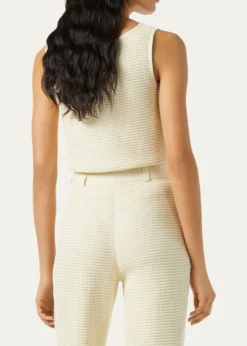 THIS ITEM IS NOT AVAILABLE.Loro PianaLonar Cotton Crochet Knit Sleeveless Top