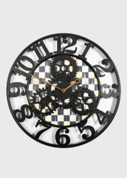 THIS ITEM IS NOT AVAILABLE.MacKenzie-ChildsLarge Courtly Check Farmhouse Wall Clock