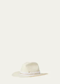 THIS ITEM IS NOT AVAILABLE.Maison MichelAustin Denim Strass Straw Cowboy Hat